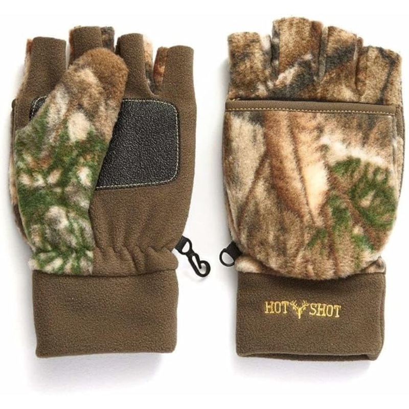 Hot Shot Men’s Insulated Camo Realtree Edge “Bulls-Eye” Fuzzy Mittens X-Large