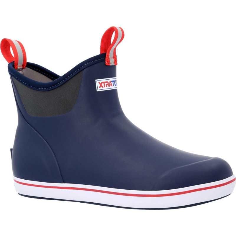 Xtratuf Full Rubber Deck Boot, Size 12, Navy/Red, 6″