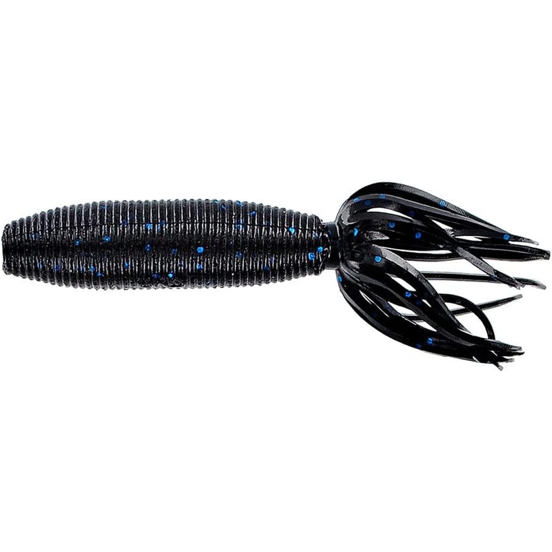 Yamamoto Fat Ika, 4″, 10pk Black with Blue Flake