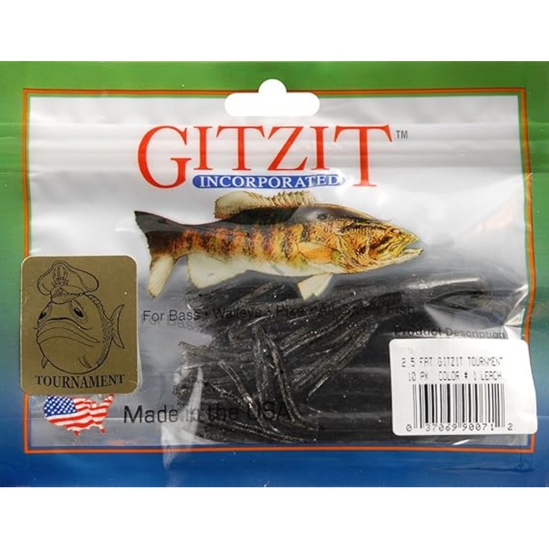 Gitzit The Original Fat Tubes 2 1/2″, Leech, 10/Pack