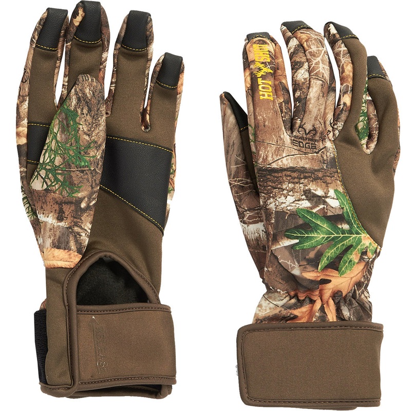 Hot Shot Men’s “Axel” Stretch Fleece Touch Bow Gloves Large