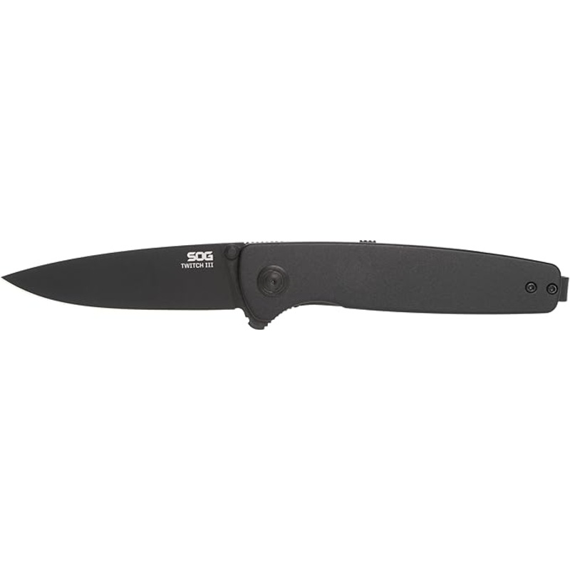 SOG Twitch III Folding Knife, 3.1″ Blade, Black