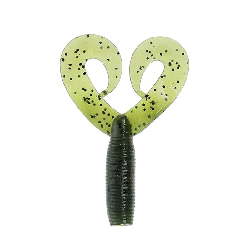 Yamamoto Double Tail Grub, 20 Pack Watermelon with Black Flake 4″
