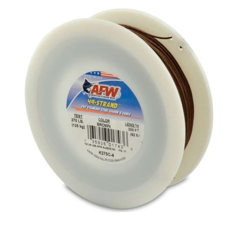 AFW 49 Strand 7×7 Stainless Steel Shark Leader Cable 275lb 300ft