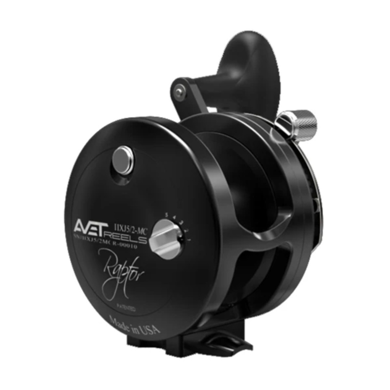 Avet HXJ 5/2 MC Plus Raptor Two-Speed Lever Drag Casting Reel, Black