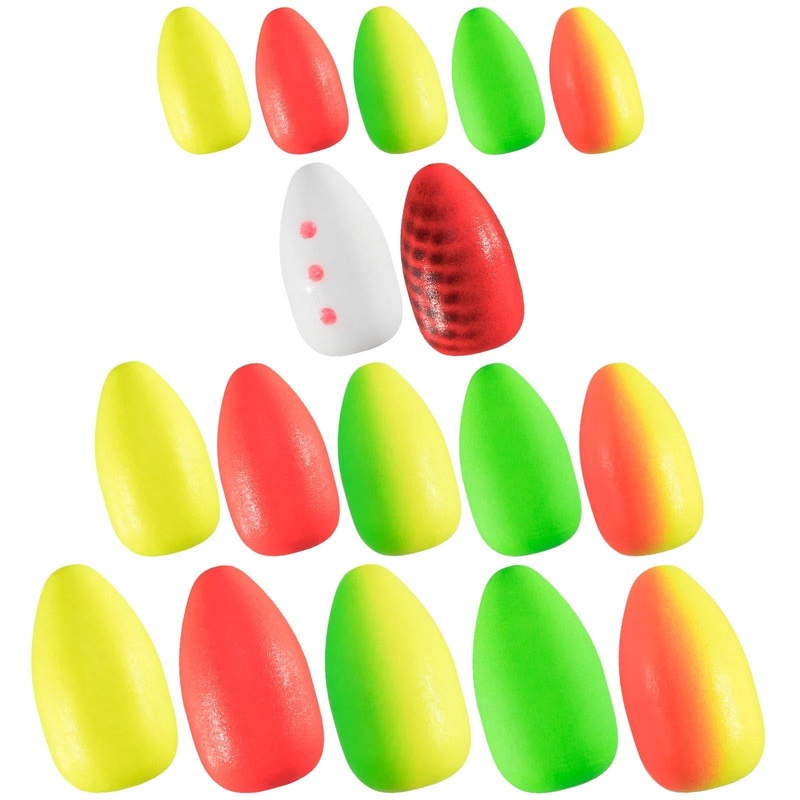 Dr.Fish 20pcs Bullet Foam Floats 6 Sizes S -1/4*1/2” (7*12.5mm) Green 20pcs