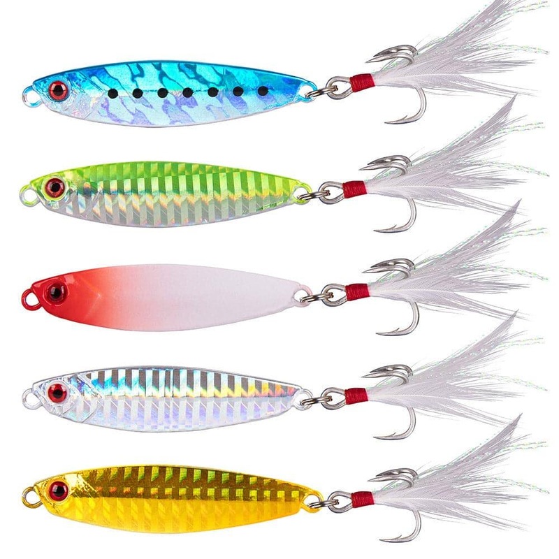 Dr.Fish 5pcs Long Casting Metal Jigs 0.35-2.12oz 0.35oz /10g
