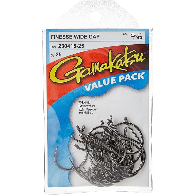 Gamakatsu Finesse Wide Gap Hook, Size 1, Needle Point