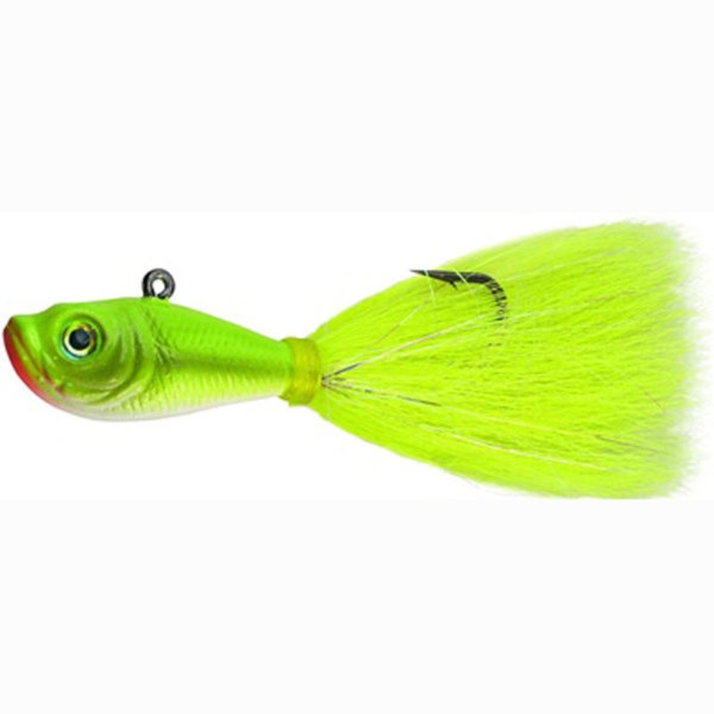 Spro Prime Bucktail Jigs Fluke (1/4oz – 8oz, Chart/Pink/Green/White) C – Chartreuse 3/8oz