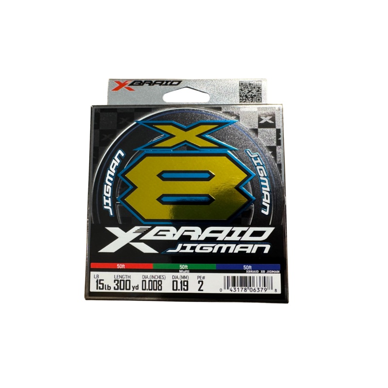 XBraid X8 Jigman Braid 300yd Multi 15lb