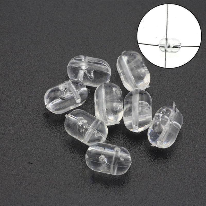 100pcs Fishing Beads 4 Holes Clear/Glow Clear S -3*5mm