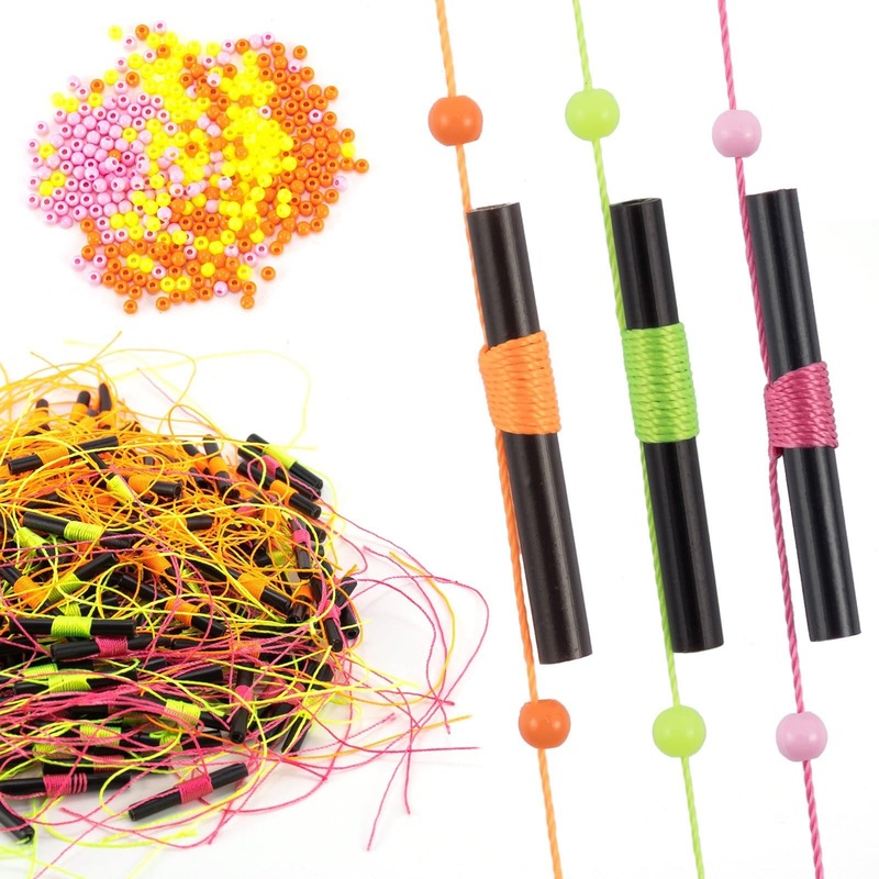 Dr.Fish 100pcs Knot Bobber Stops Fluorescent Yellow