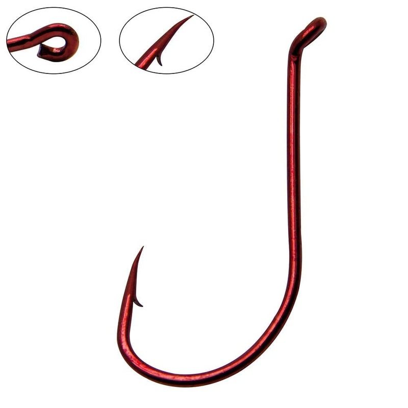 Dr.Fish 100pcs Red Octopus Hooks #2 to 5/0 #2