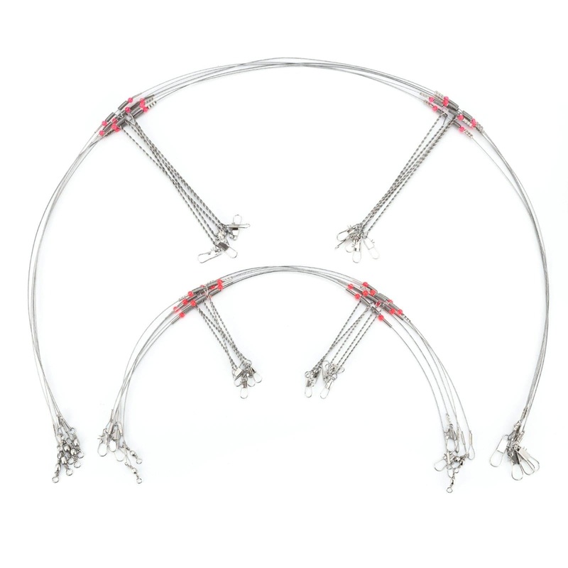 Dr.Fish 10pcs Sea Fishing Wire Trace Leaders 7 cm