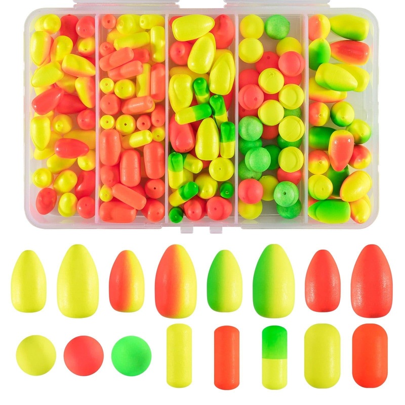 Dr.Fish 120/150pcs Foam Fishing Floats Kit Kit 1: 3 Types (150pcs)