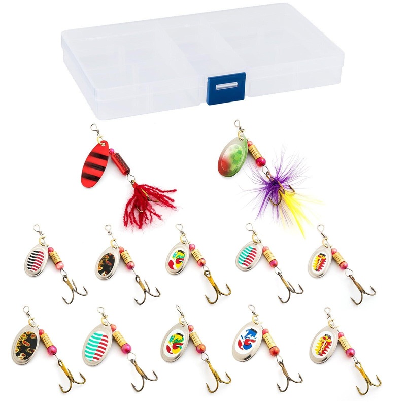 Dr.Fish 12pcs Inline Spinner Lures Kit – N2