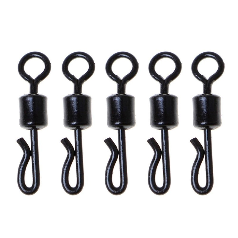 Dr.Fish 20/100pcs Q-shaped Rolling Swivels #8 -0.59”/15mm 20 pcs