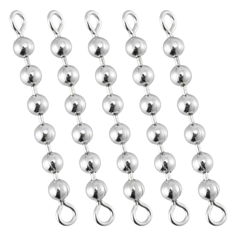 Dr.Fish 20pcs Bead Chain Swivels 4-6 Balls #1 -4 bead (1.10”/28mm)