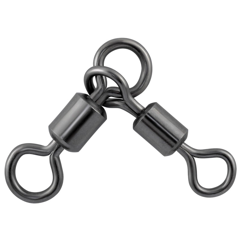 Dr.Fish 30pcs Black 3 Way Crane Swivels 6-282lb 1214 -6lb