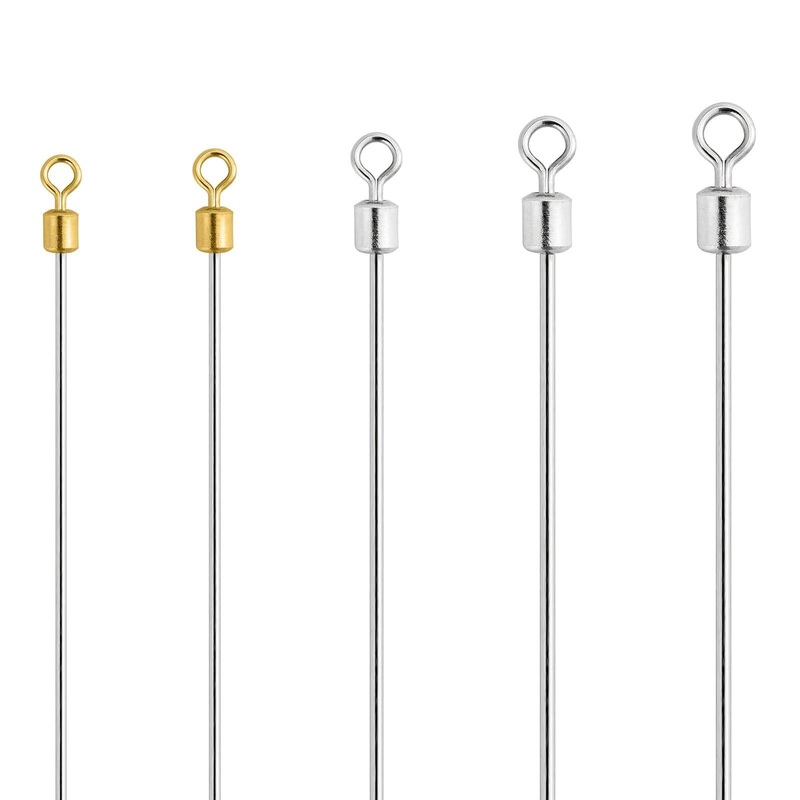 Dr.Fish 30pcs Spinner Shafts Looped Wire size1-0.6mm/0.024in