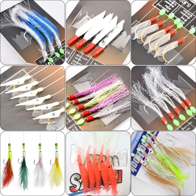 Dr.Fish 5 packs Mackerel Feathers Sea Fishing Rigs Model 1