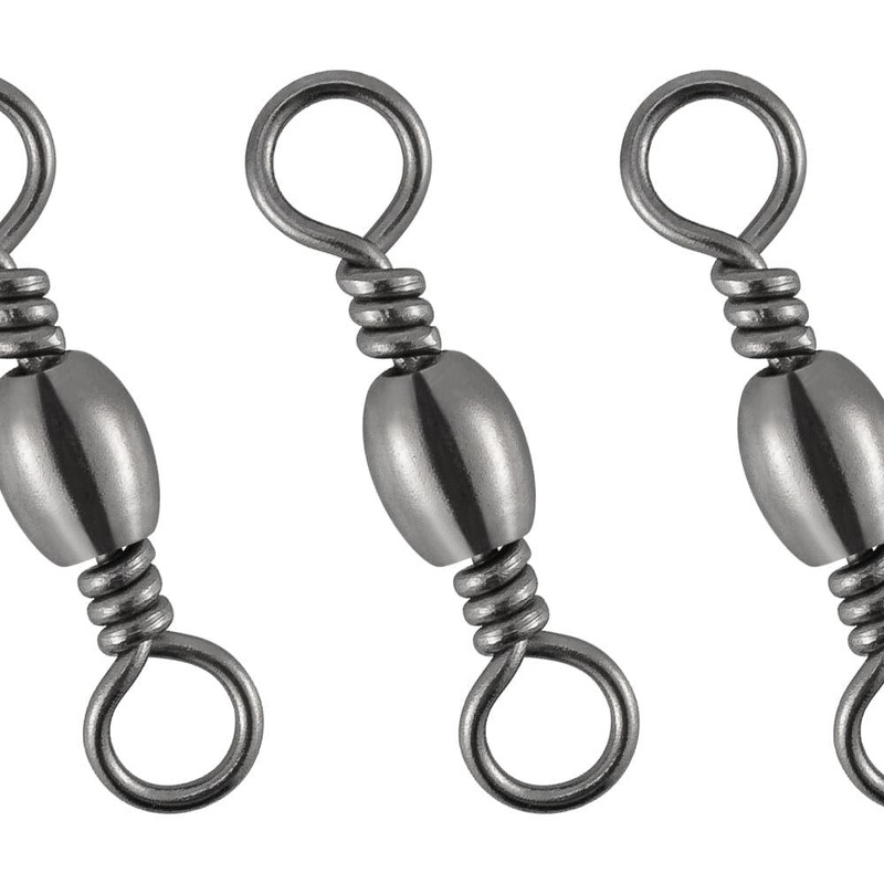 Dr.Fish 50pcs Black Barrel Swivels 35-154lb #10 -35lb/16kg