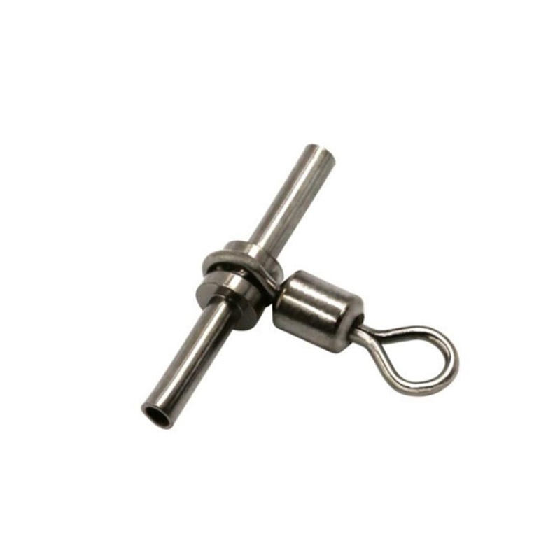 Dr.Fish 50pcs Cross-Line Crimp Swivels 40-156lb 10# -18kg/40lb