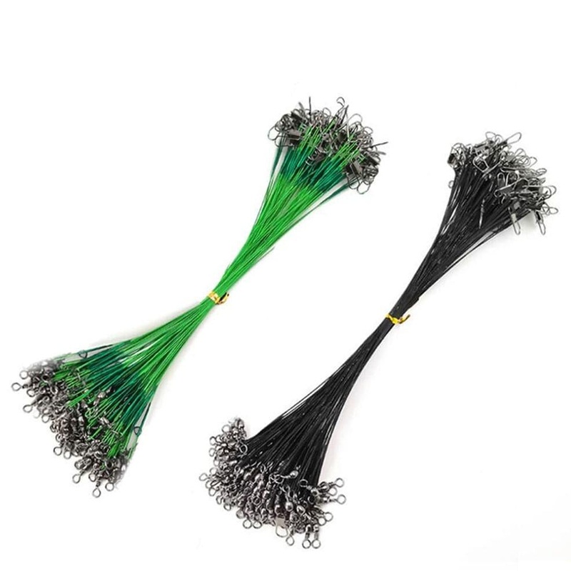 Dr.Fish 50pcs Lure Wire Traces Leader 30cm Black