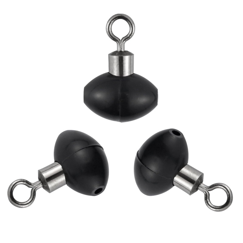 Dr.Fish 50pcs Pulley Rig Bead with Swivel Black (7*13mm)