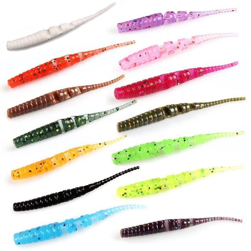 Dr.Fish 50pcs Soft Fishing Worms 1.57” Chartreuse