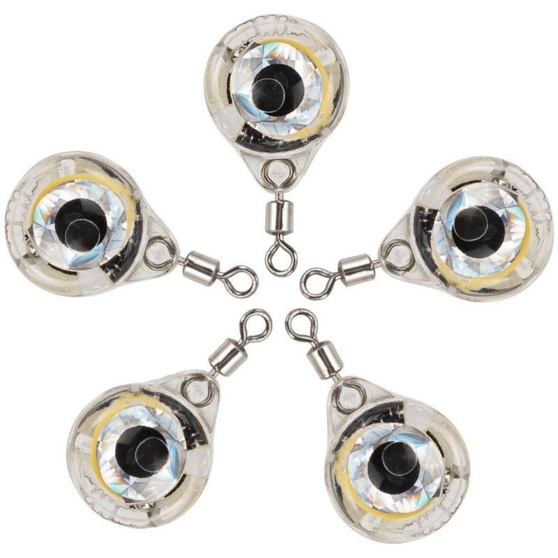 Dr.Fish 5pcs Round LED Lures One Swivel Green
