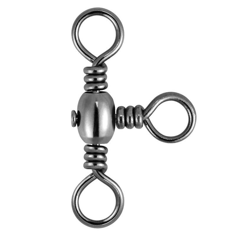 Dr.Fish 60pcs Three Way Barrel Swivels 35-175lb #10 -35lb/16kg