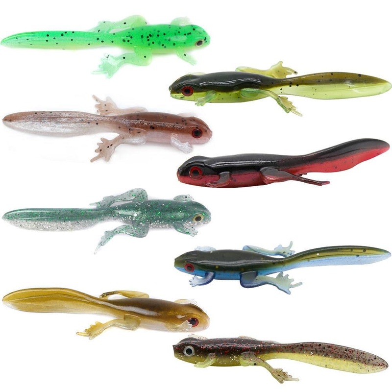Dr.Fish 6pcs Soft Plastic Frogs 3.2” Dark Green