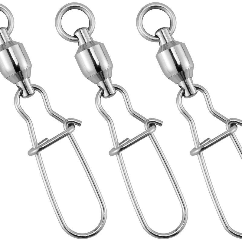 Dr.Fish Ball Bearing Swivel with Duo Lock Snap 28-220lb #0 -28lb/13kg 20 pcs