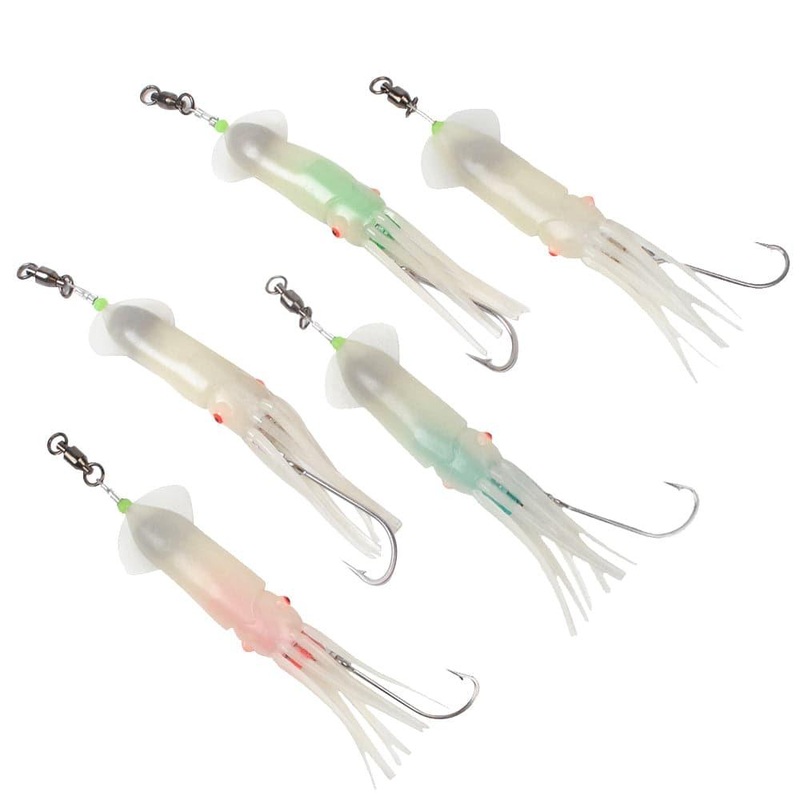 Dr.Fish Saltwater Trolling Squid LED Fishing Lures 6in Green