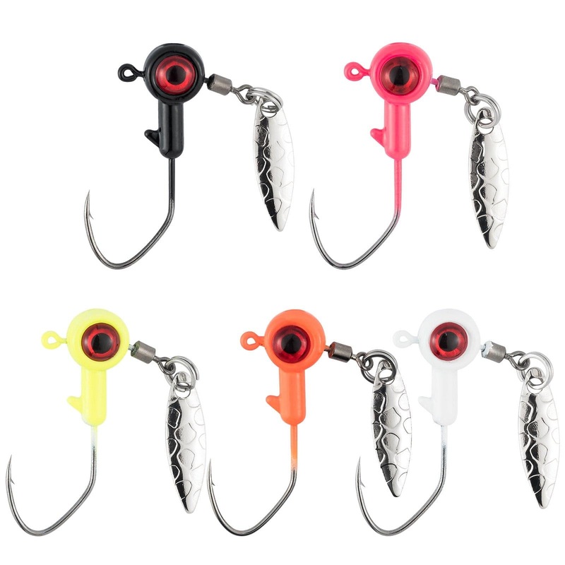 Dr.Fish Underspin Jig Heads 1/16oz 1/8oz Orange 1/16oz / 1.75g 10 pcs
