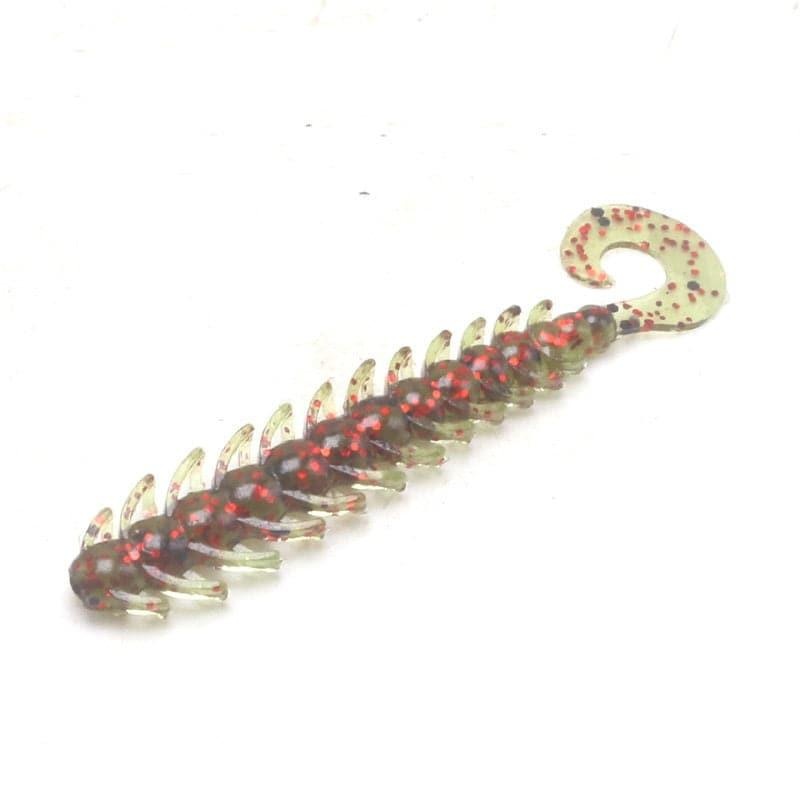 Dr.Fish 15pcs Grub Tail Worms 2” 002