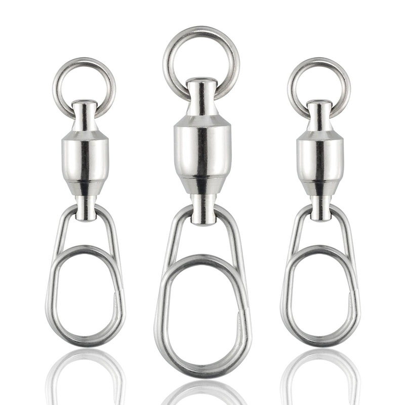 Dr.Fish 20pcs Ball Bearing Swivels with Quick Snap 44-176lb #1 – 44lb/20kg