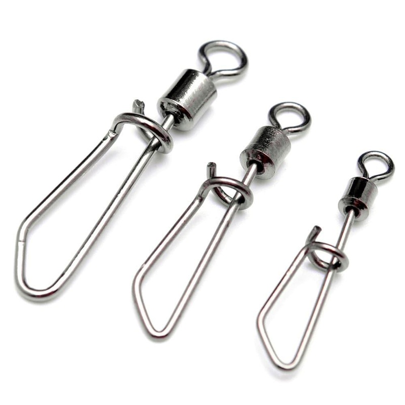 Dr.Fish 20pcs Rolling Swivel with T Shape Snap 40-75lb #6 – 40lb/18kg