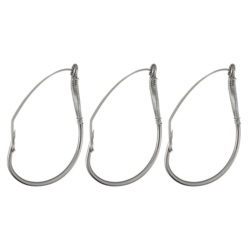 Dr.Fish 30pcs Weedless Worm Hooks #4 to 2/0 #4 – 0.75*0.43”