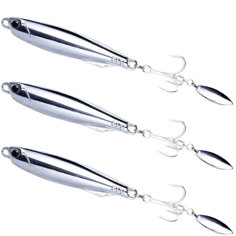 Dr.Fish 3pcs Bladed Metal Jigs 3/8oz-2oz Willow Blade 3/8oz (10g)