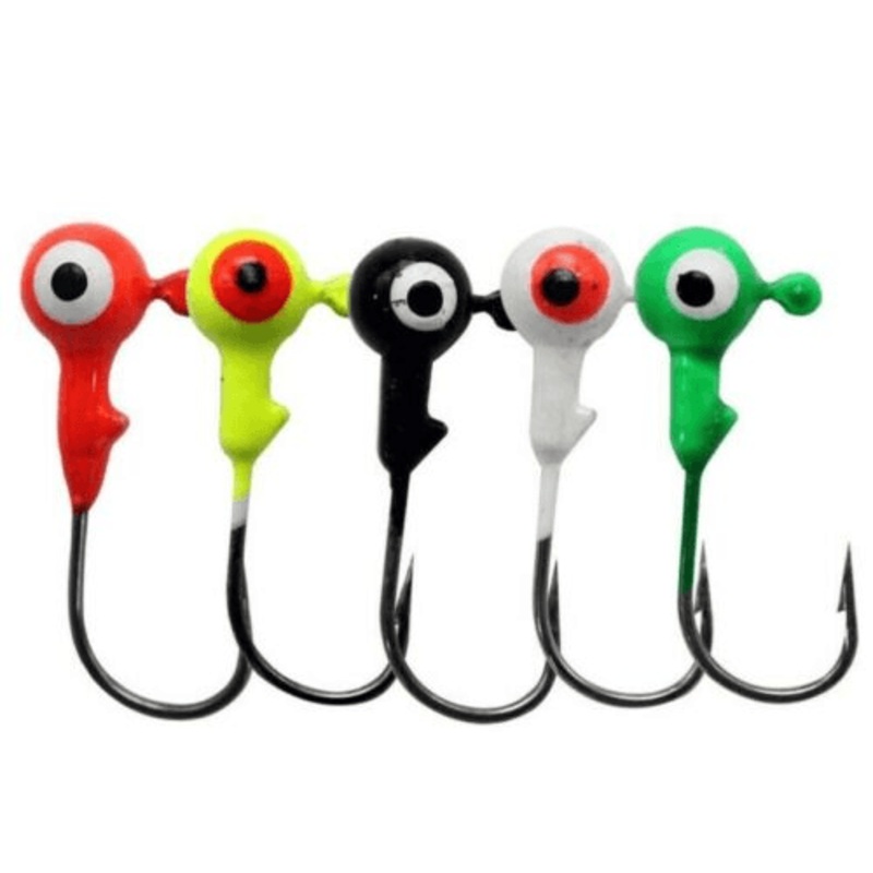 Dr.Fish 50pcs Crappie Jig Heads 1/32oz 1/16oz 1/32oz (1g) 10pcs of each color