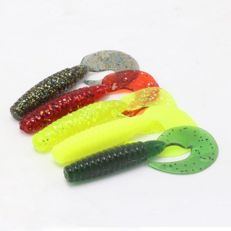 Dr.Fish 6pcs Soft Plastic Grubs 2.75” Black