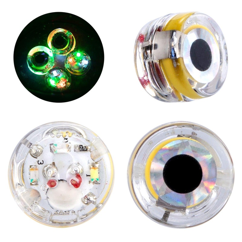 Dr.Fish Lot Round Eye LED Lures (with Hole) 10 pcs