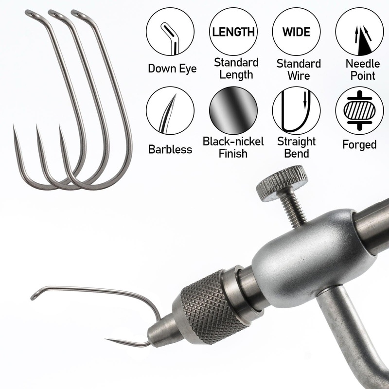 Dr.Fish 100pcs Barbless Dry Fly Hooks 12#-18# 18#