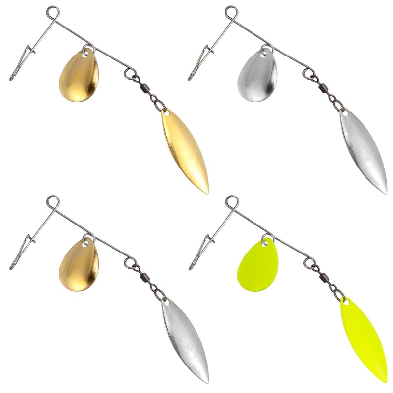 Dr.Fish 10pcs Double Blade Spinnerbait Arms Gold 1.5cm/0.6in+2.6cm/1.0in