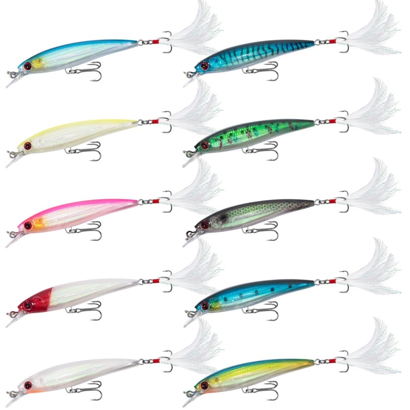 Dr.Fish 10pcs Jerkbait Minnow Lures  2.54” 0.28oz