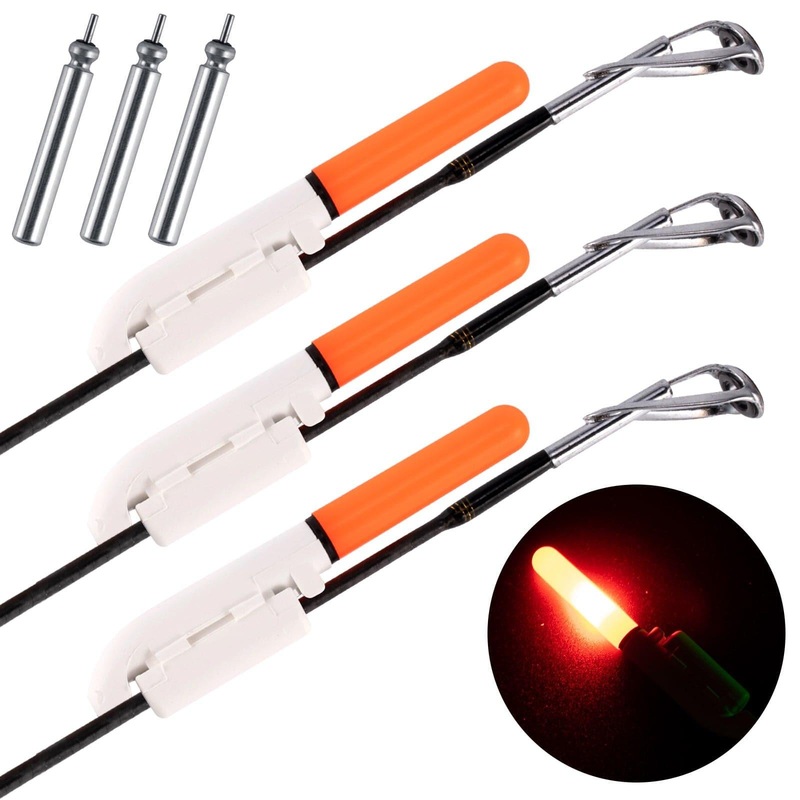 Dr.Fish 10pcs Rod Tip LED Light 2.24″ Green Battery included