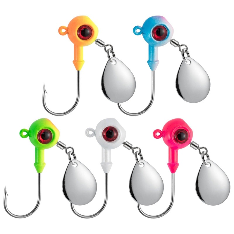 Dr.Fish 10pcs Underspin Jig Heads 1/8oz-1/4oz orenge 3.5g  1/8oz