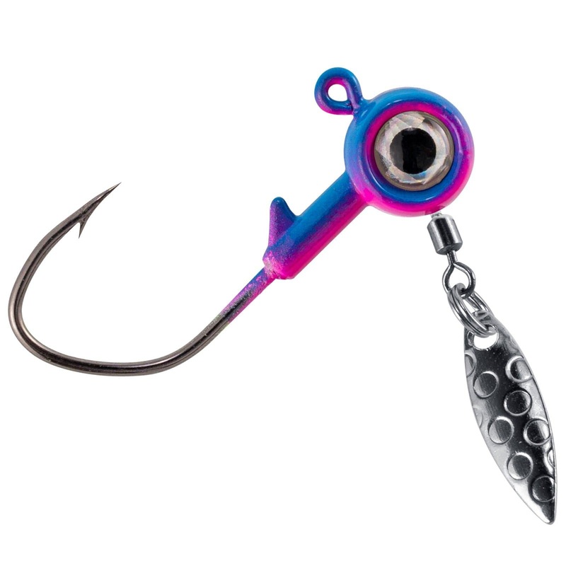 Dr.Fish 10pcs Underspin Jig Heads with Spinner Blade 1/32-3/8oz Green&Yellow 1/32oz